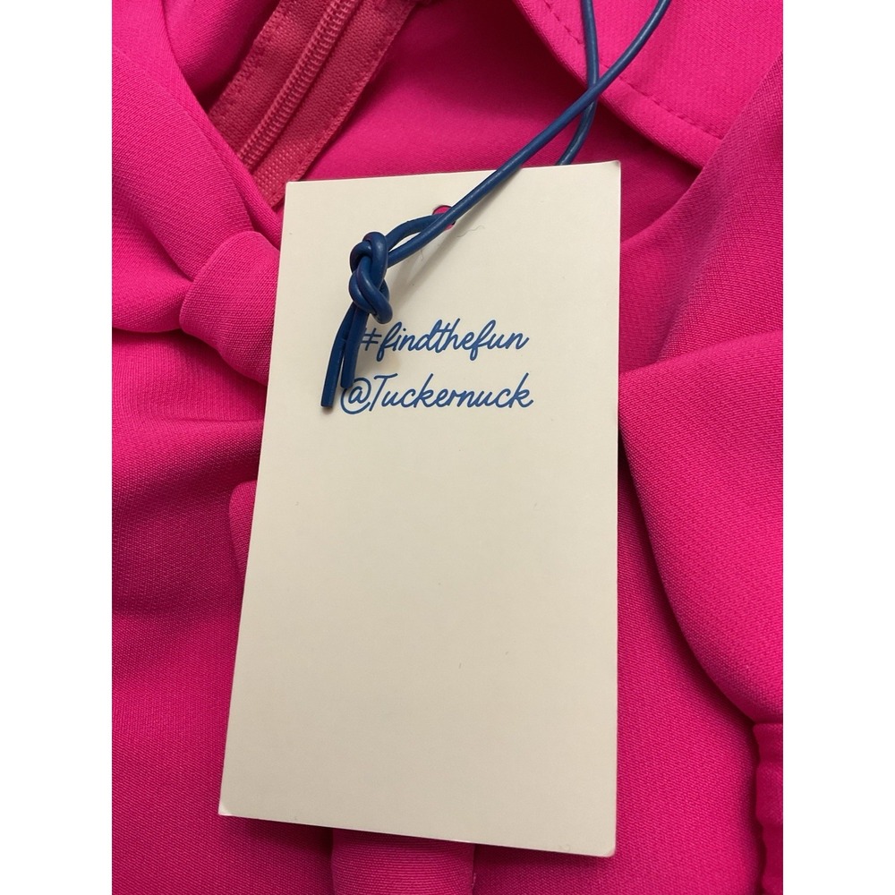 Tuckernuck Bow Dress Womens M Hot Pink Cameron Eubanks Wimberly NWT - Picture 12 of 12